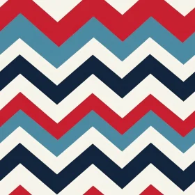 Red, White, Blue Chevrons Seamless Pattern - Background Design