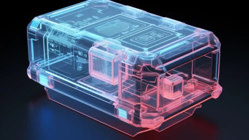 Transparent Electronic Device 3D Rendering
