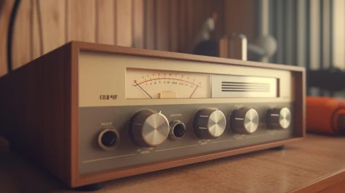 Antique Radio Receiver in Wooden Case