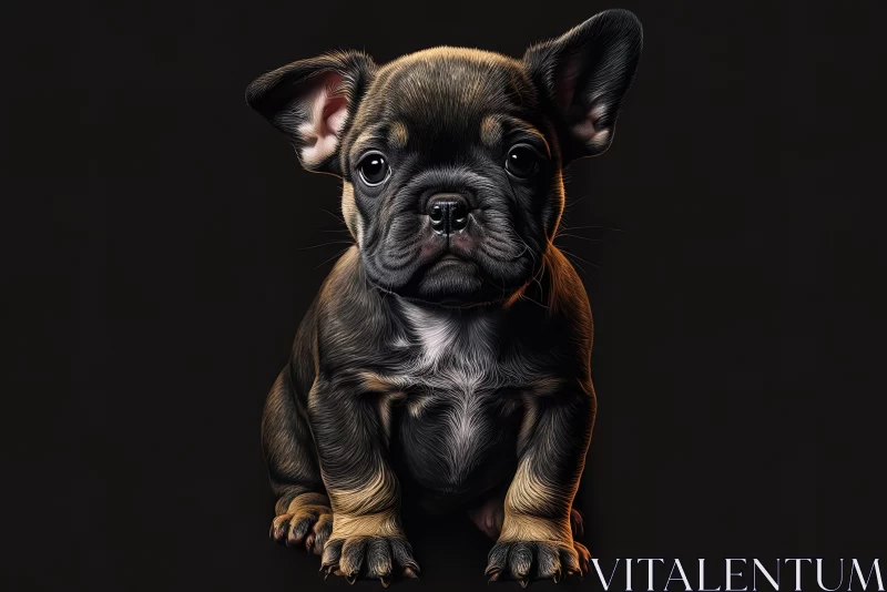 Realistic and Hyper-Detailed Portraiture of a Cute French Bulldog AI Image