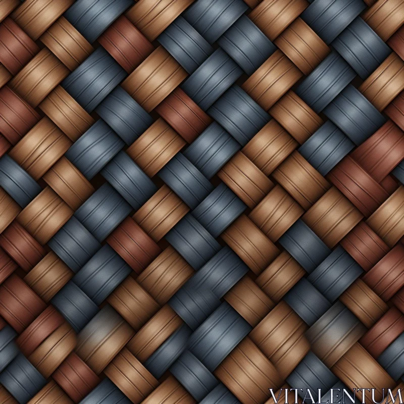 Seamless Woven Basket Texture - 3D Rendering Design AI Image