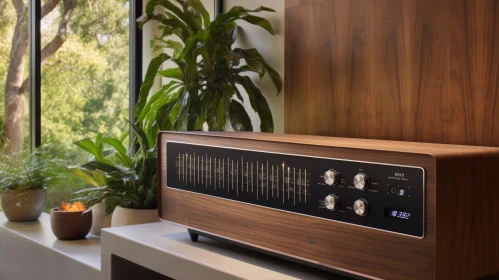 Mid-Century Modern Stereo Console in Interior Setting