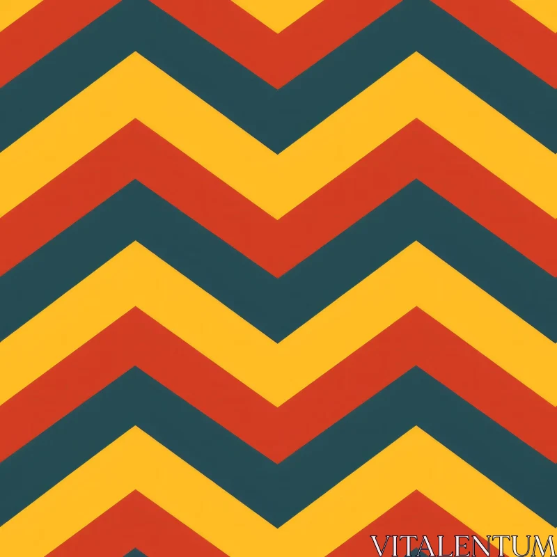 Red, Yellow & Blue Chevron Vector Pattern AI Image