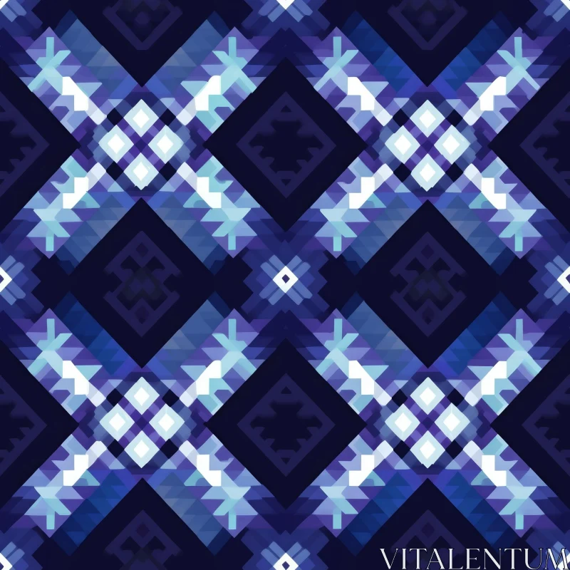 Stylish Dark Blue Geometric Pattern AI Image