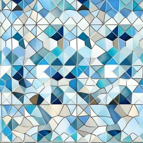 Traditional Blue and White Mosaic Tile Pattern