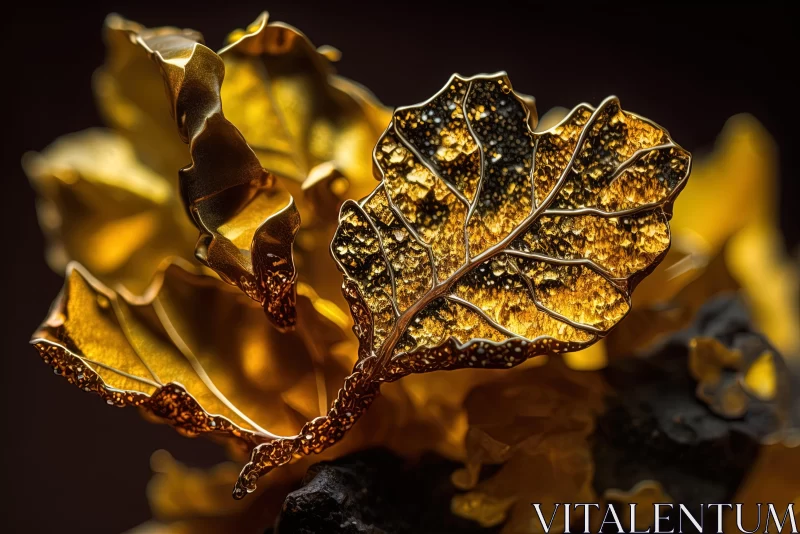 Golden Leaf: Exquisite Craftsmanship in Nature's Beauty AI Image