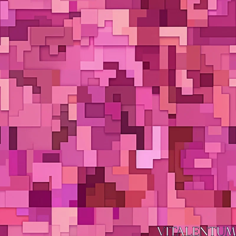 Pink Pixel Pattern - Seamless Design for Web and Textile AI Image