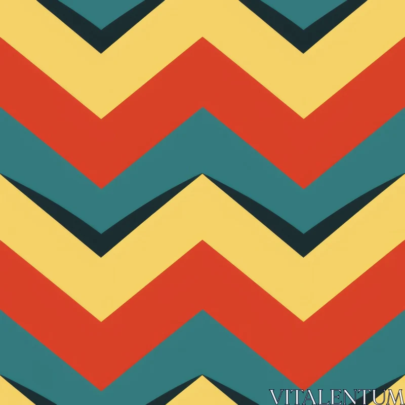 Retro Geometric Chevrons Pattern AI Image