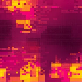 Pixelated Mosaic in Bright Pink, Orange, and Yellow