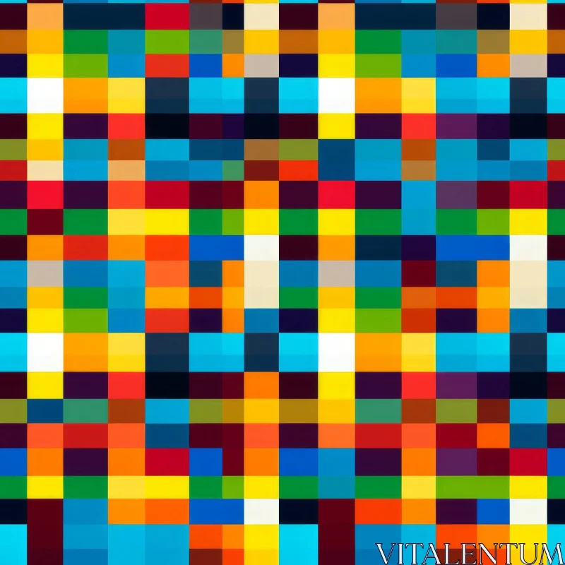 Pixelated Mosaic with Bright Colors AI Image