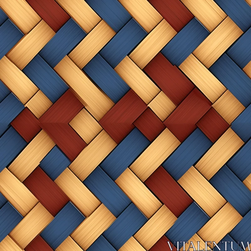 AI ART Wicker Basket Twigs Seamless Pattern