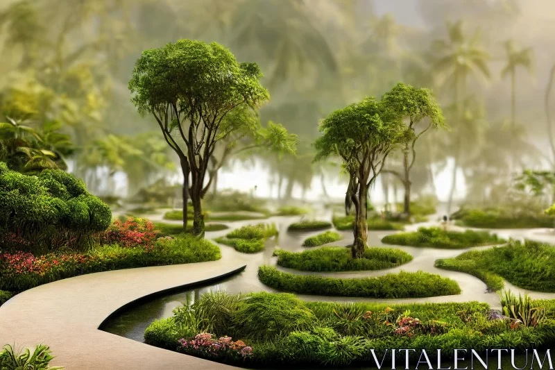 Captivating Tropical Forest: A Mesmerizing Nature Artwork AI Image