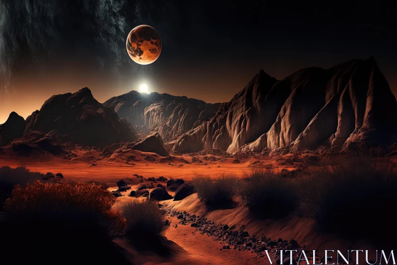 Red Planet 3D Wallpaper - Mysterious Landscapes AI Image