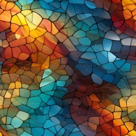 Colorful Abstract Stained Glass Mosaic Pattern