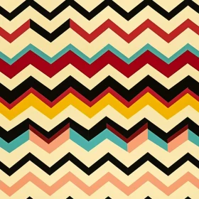 Colorful Zigzag Pattern on Light Beige Background