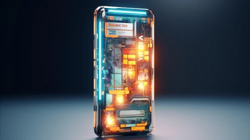 Cutting-Edge Futuristic Smartphone: Glass & Metal Design
