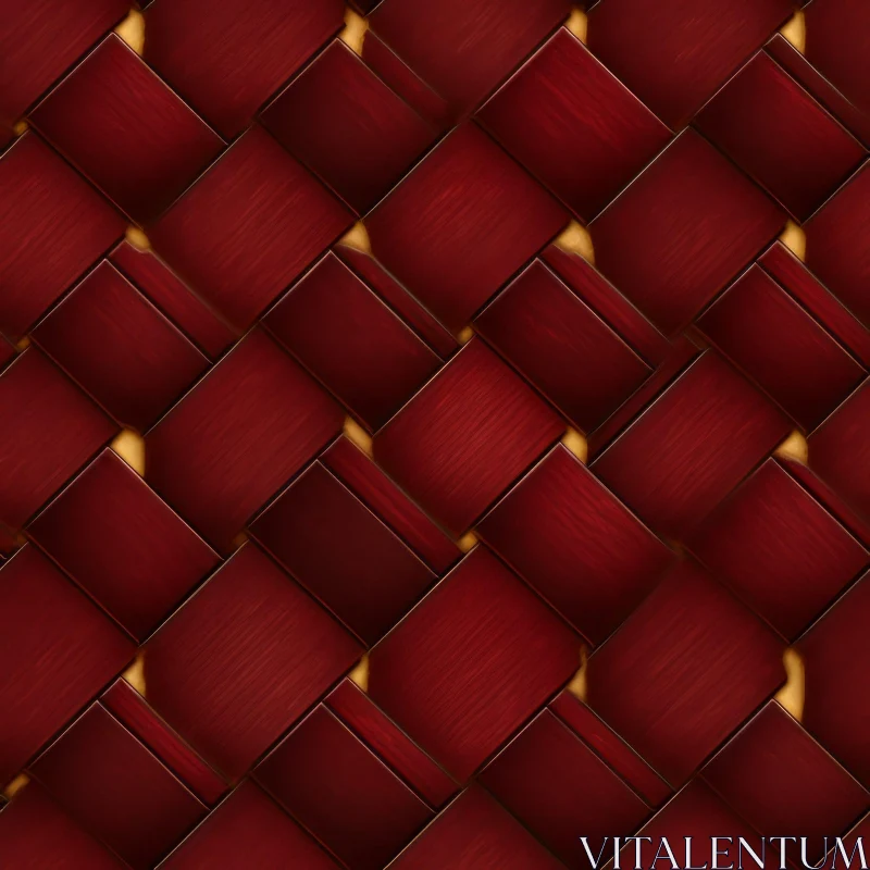 Dark Red and Gold Woven Basket Texture | 3D Seamless Pattern AI Image