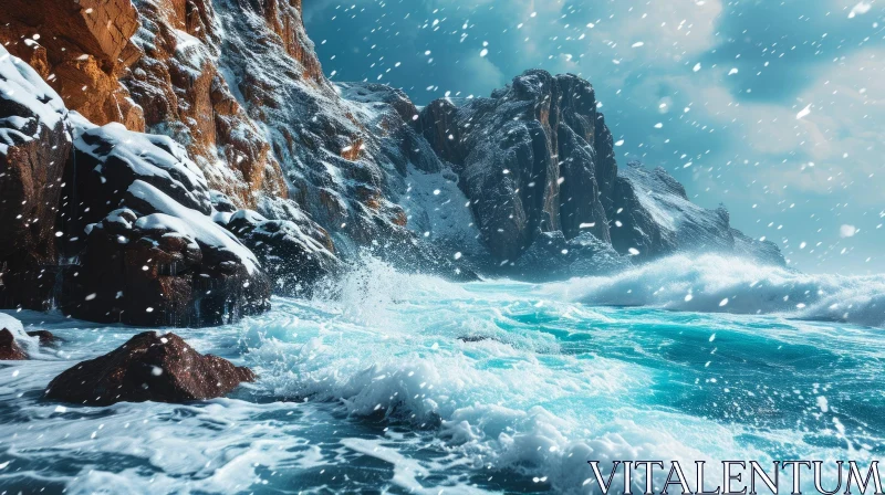 Breathtaking Snow-Capped Mountain Range: A Captivating Landscape AI Image