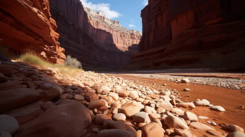Majestic Canyon Landscape with Red Rocks and Blue River
