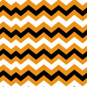 Bold Orange and Black Chevron Pattern on White Background