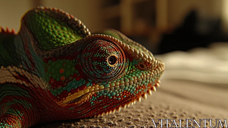 Close-up of a Colorful Chameleon | Nature's Artistry AI Image