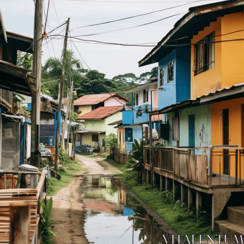 Colorful Houses in Panama: Capturing the Essence of Indigenous Culture AI Image