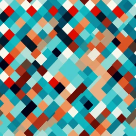 Colorful Pixel Pattern with Rhombus Grid