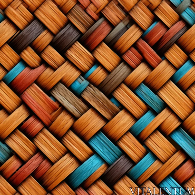 Detailed Woven Basket Texture in Warm Tones AI Image