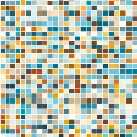 Modern Mosaic Pattern - Blue Green Brown