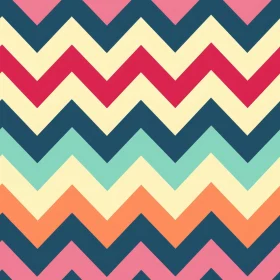Colorful Zigzag Chevrons Pattern on White Background
