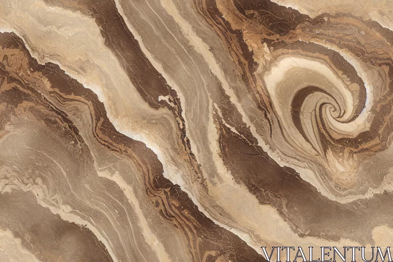Mesmerizing Marble Tile with Swirl Patterns in Brown and White AI Image
