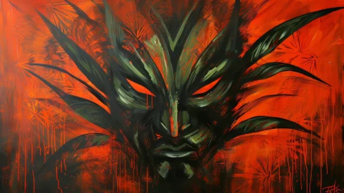 Mysterious Voodoo Mask Painting