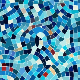 Blue Mosaic Pattern - Seamless Background Design