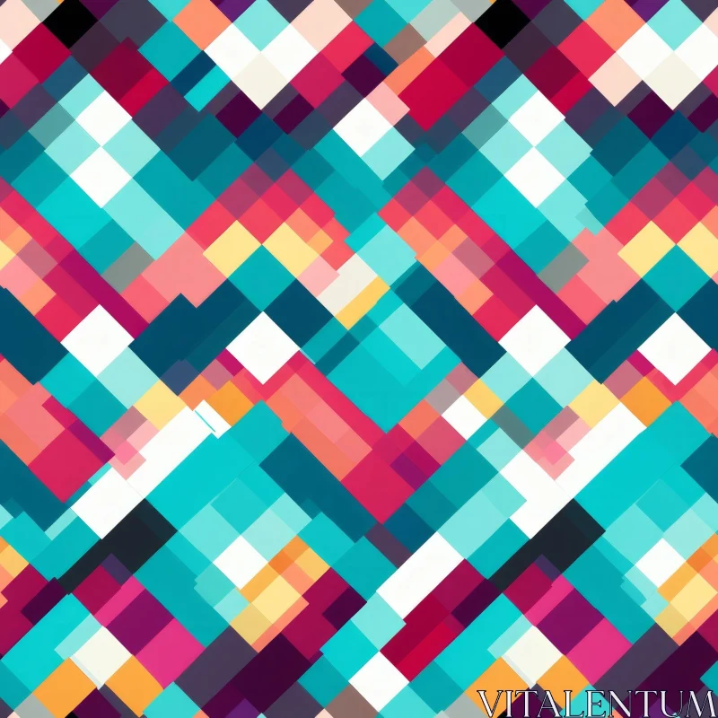 Colorful Pixelated Geometric Pattern AI Image