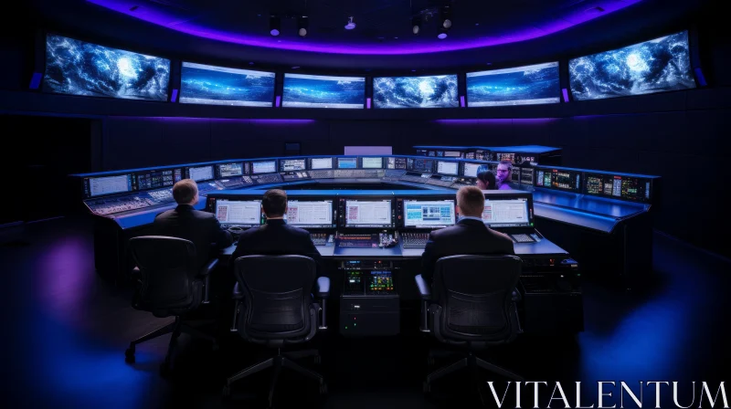 AI ART Fascinating Control Room Scene with Earth View