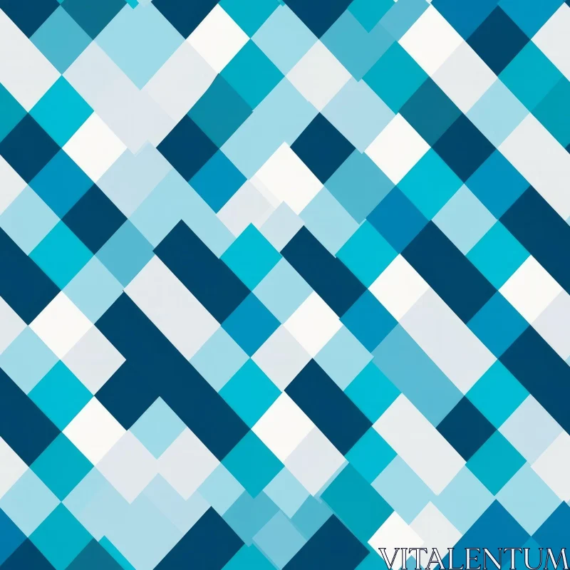 AI ART Blue and White Geometric Pattern - Modern Design