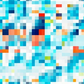 Energetic Pixel Pattern on Blue and White Background