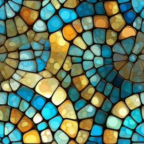 Colorful Mosaic Pattern with Round and Oval Elements