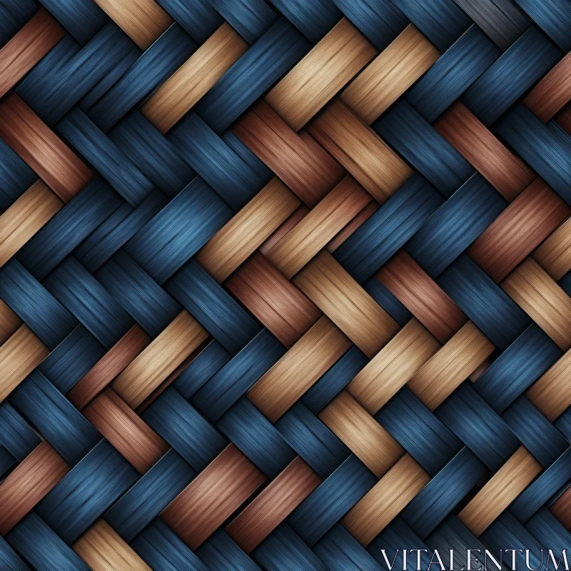 Dark Blue and Brown Woven Texture - Seamless Pattern for 3D Models AI Image