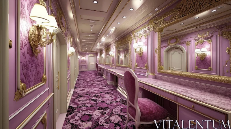 Luxurious Hallway with Dressing Table and Mirror AI Image