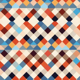 Symmetrical Geometric Pattern in Red, Orange, Yellow, and Blue