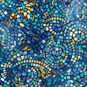 Colorful Glass Tile Mosaic on Black Background