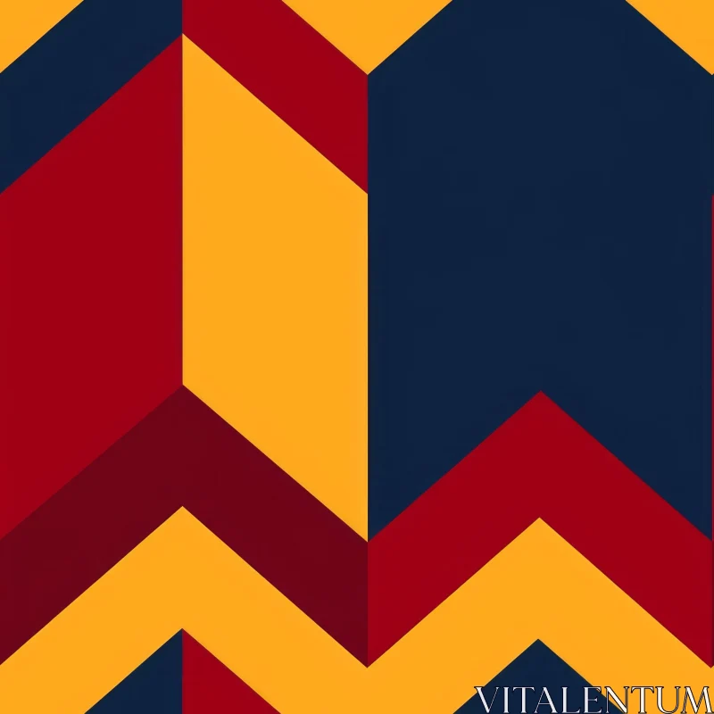 Modern Geometric Pattern in Red, Yellow, and Blue AI Image