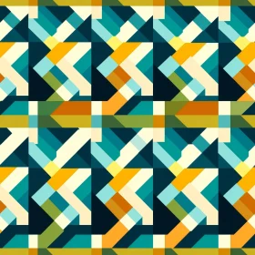 Teal Blue Green Yellow Geometric Pattern