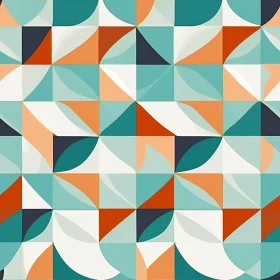 Blue Green Orange White Geometric Pattern