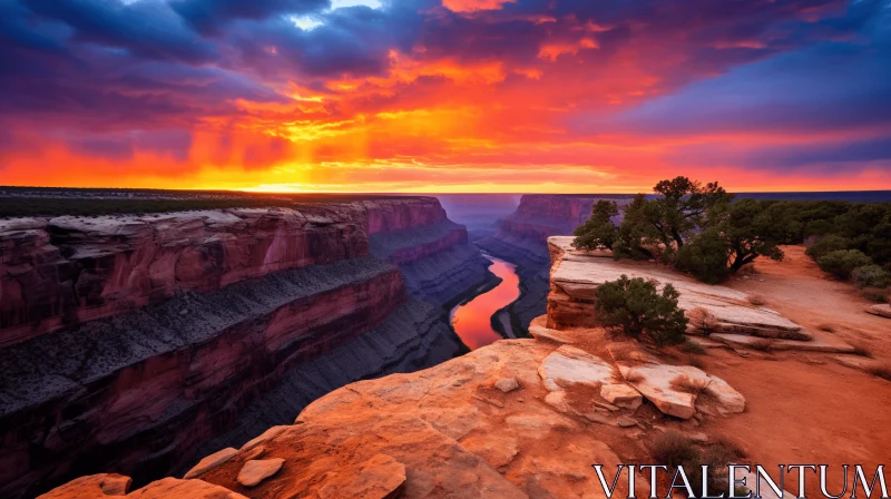 Breathtaking Sunset over Grand Canyon | Vibrant Colorscape AI Image