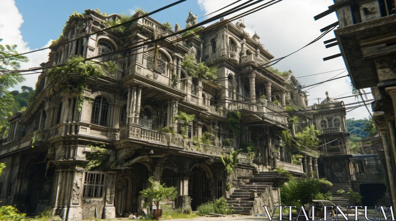 Decaying Abandoned Mansion: A Haunting Reminder of Forgotten Grandeur AI Image