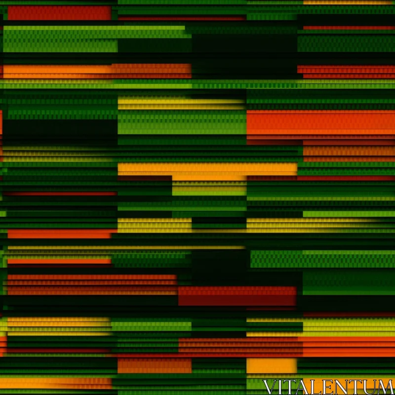 AI ART Green Orange Yellow Striped Pattern Design