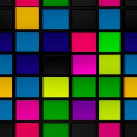 Multicolored Square Pattern | 3D Rendering