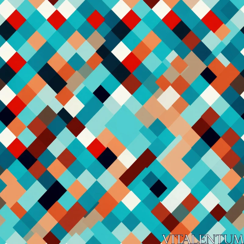 Colorful Pixel Pattern with Rhombus Grid AI Image